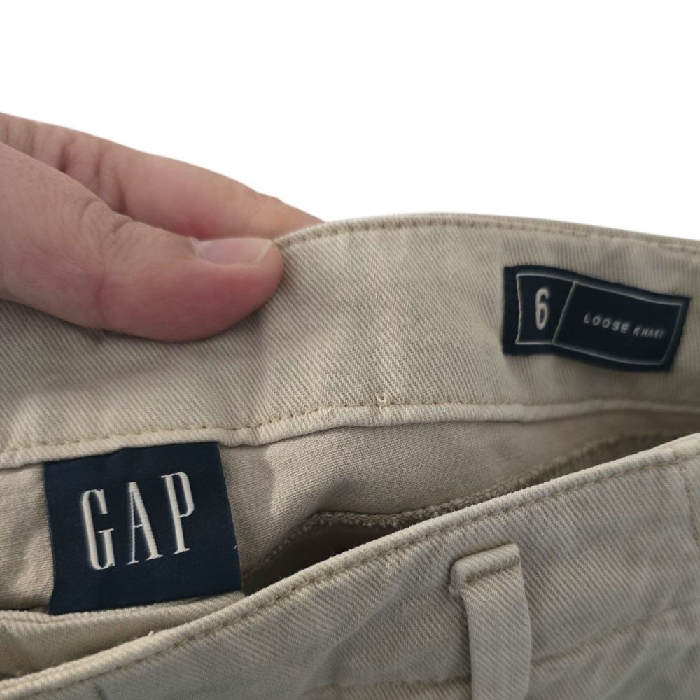 NWT GAP Jeans Womens 6 90s Loose Kahki Beige Straight Leg Baggy Stretch Cotton - Picture 4 of 4
